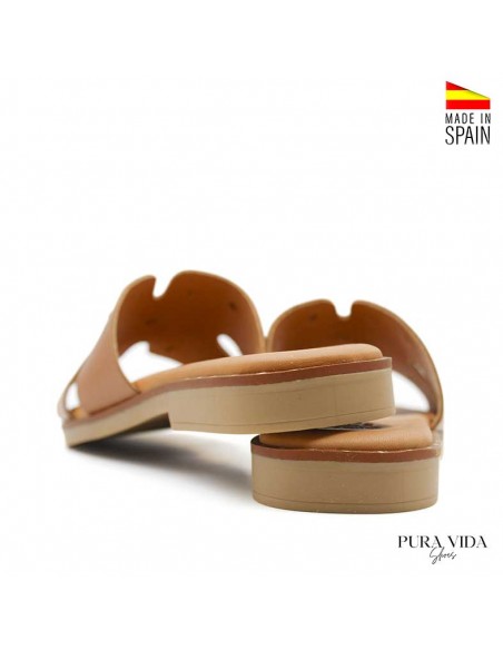 sandalias de pala piel camel