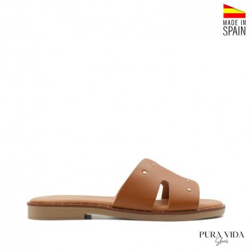 sandalia marrón piel cómoda mujer