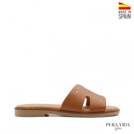 sandalia marrón piel cómoda mujer