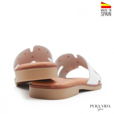 sandalia piel blanca estilo pala