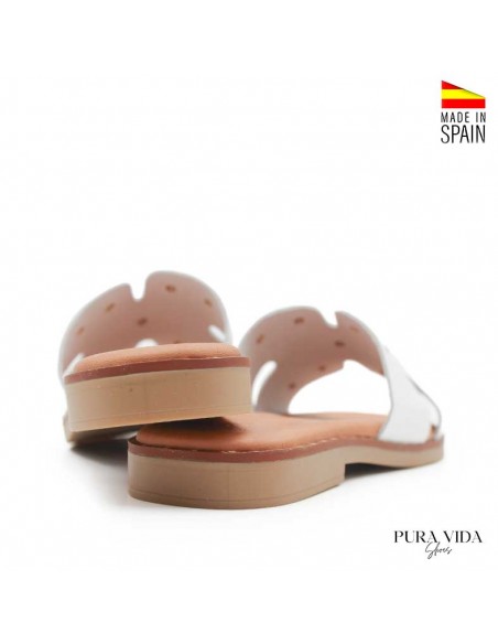 sandalia piel blanca estilo pala
