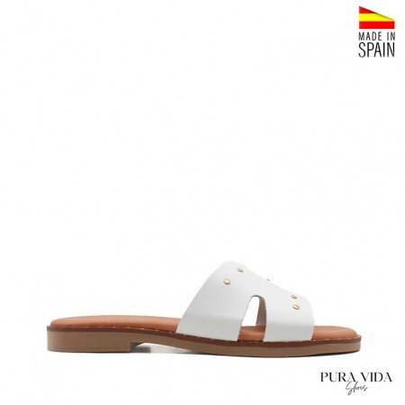 sandalia blanca piel cómoda Pura Vida