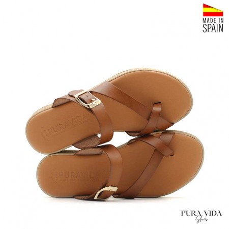 sandalia piel camel senda puravida