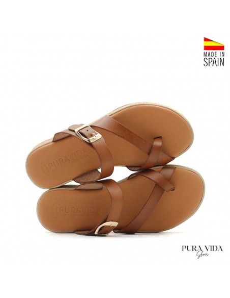 sandalia piel camel senda puravida