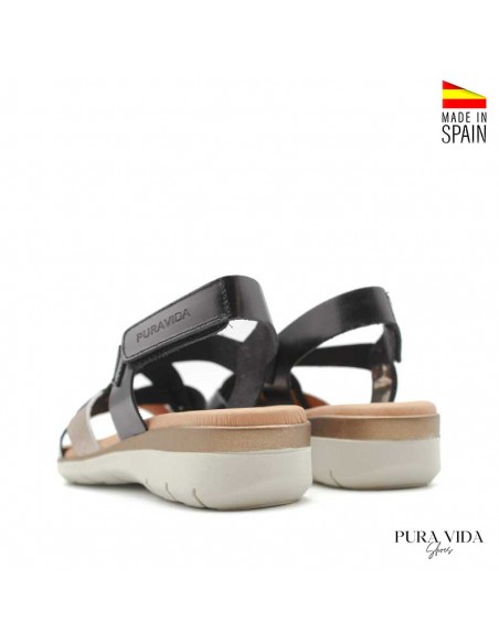 sandalia cuña baja velcro