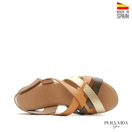 sandalia piel multicolor cómoda