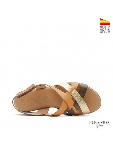 sandalia piel multicolor cómoda