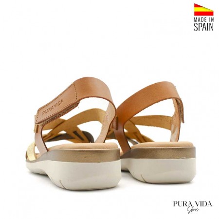 sandalia cuña mujer colores tierra