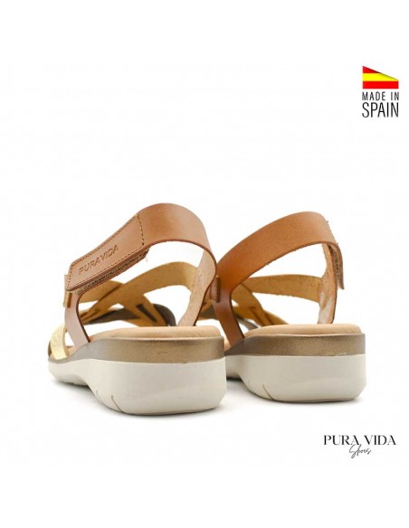 sandalia cuña mujer colores tierra