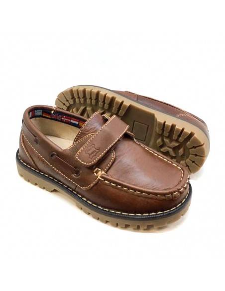 NÁUTICO VELCRO DE PIEL CUERO niño