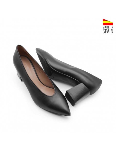 zapato piel negro punta fina