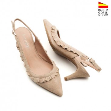 zapato elegante destalonado de ante