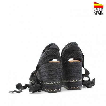 cuñas esparto negras lazada
