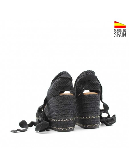cuñas esparto negras lazada