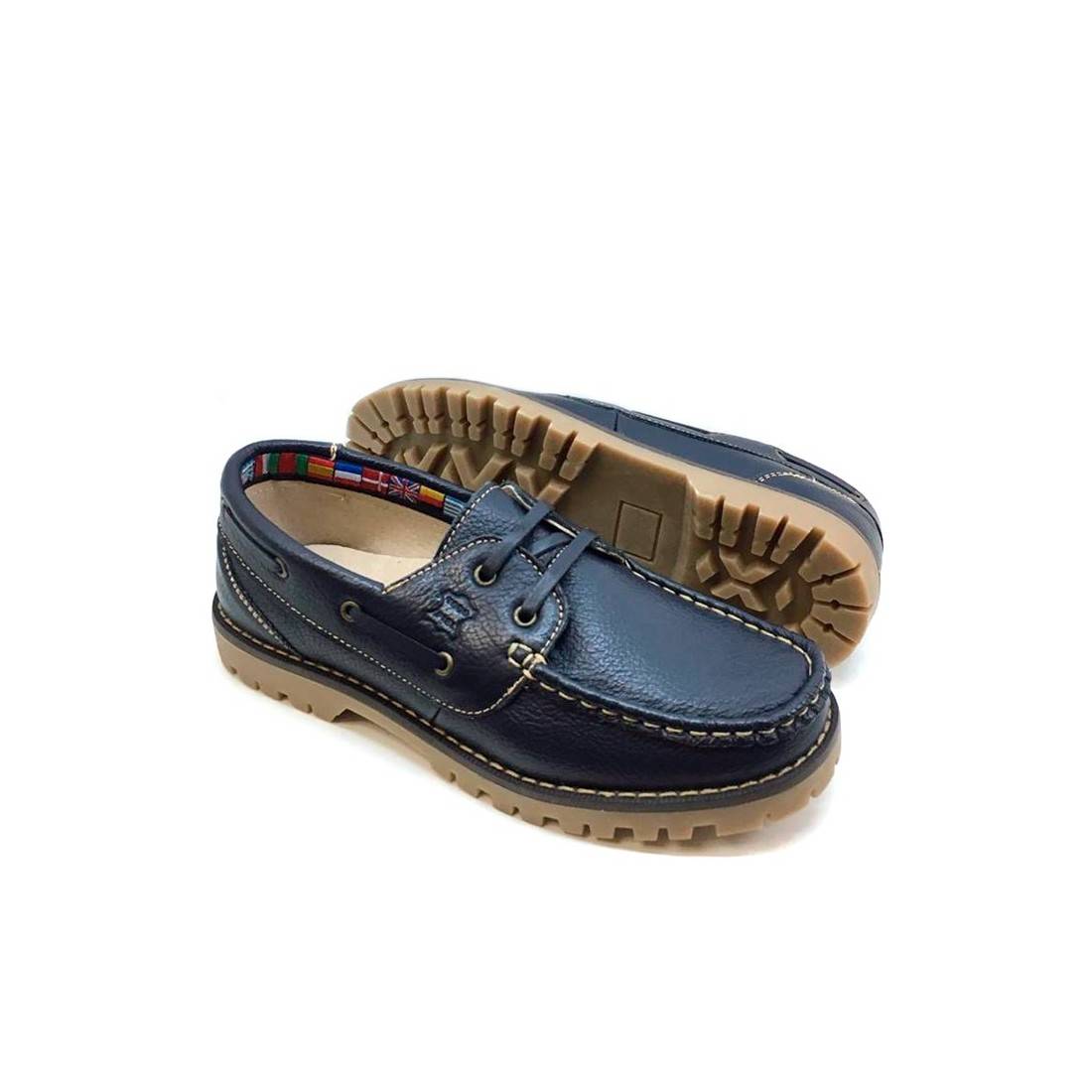 Zapatos Náuticos de Niño Azul con cordones