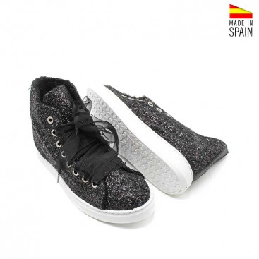 botines negros glitter