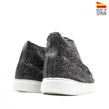 Botín deportivo glitter negro