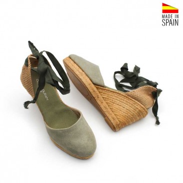 alpargatas verdes caqui fabricadas en españa
