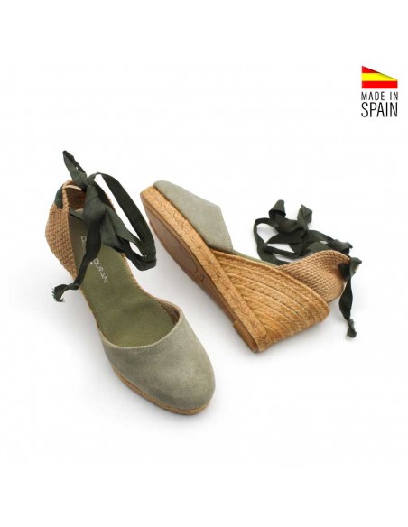 alpargatas verdes caqui fabricadas en españa