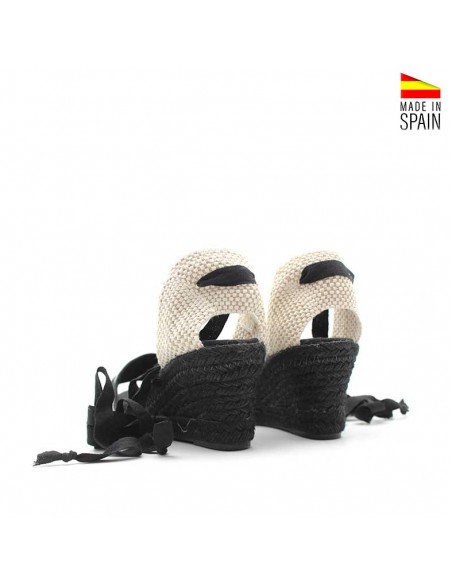 sandalias cuña esparto mujer con diseño tribal