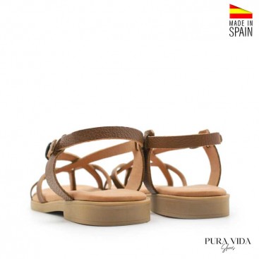 sandalias para mujer en marron plnas
