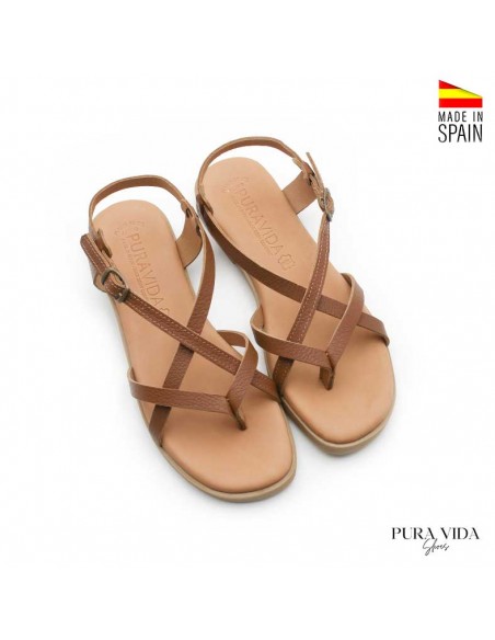 sandalia mujer dedo​ marrón