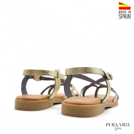 Sandalias planas platino