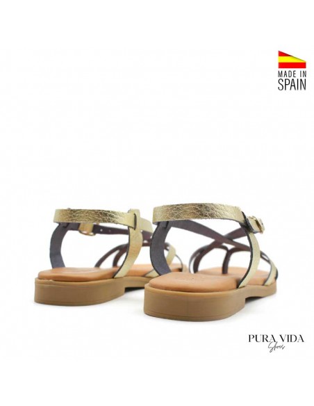 Sandalias planas platino