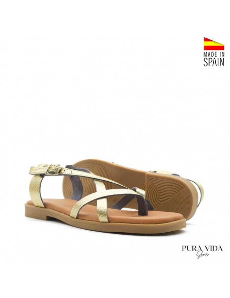 sandalias dedo piel mujer​