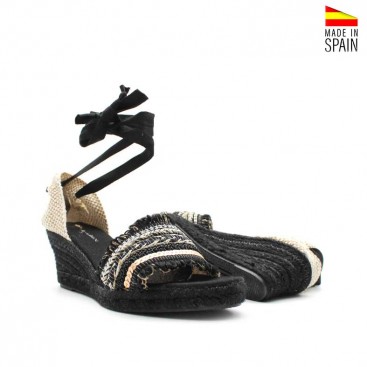 sandalia boho cuña de esparto natural