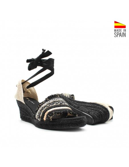 sandalia boho cuña de esparto natural