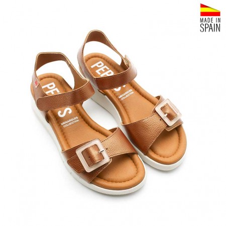 Sandalias cuña cómodas hebilla