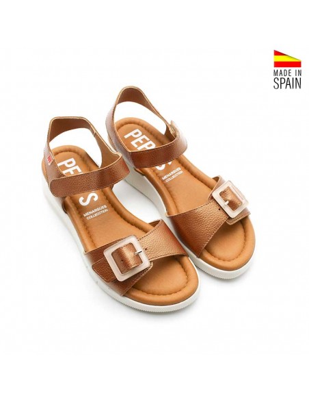 Sandalias cuña cómodas hebilla