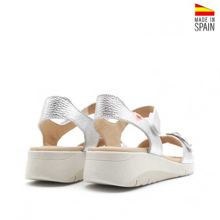 sandalias plata cuña fabricadas en España