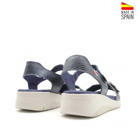 sandalias azul marino cuña fabricadas en España