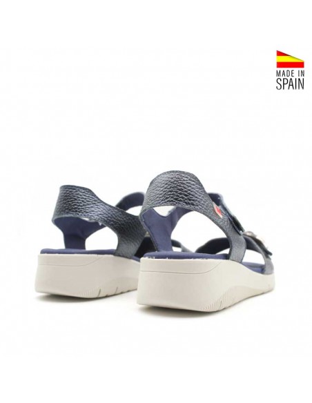 sandalias azul marino cuña fabricadas en España