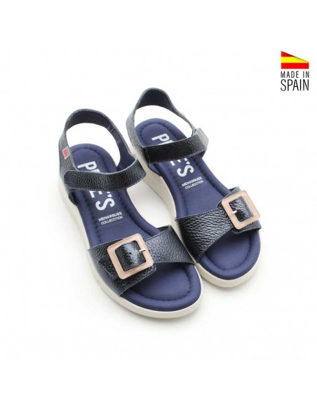 sandalias azul marino cuña cómodas