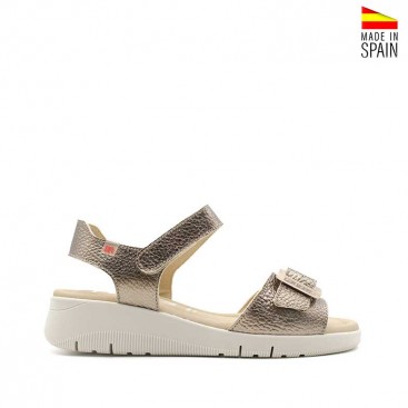 sandalias de verano con cuña de piel