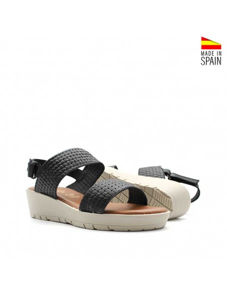 cuñas negras bajas fabricadas en españa