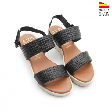 sandalia negra doble tira