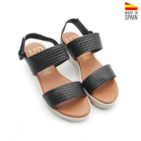 sandalia negra doble tira