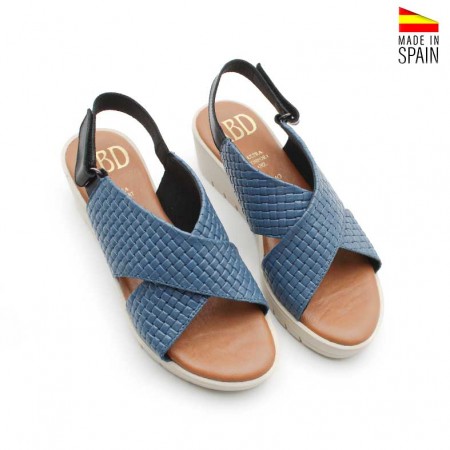 cuñas azul marino mujer de piel