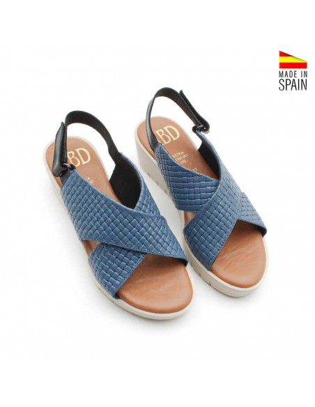 cuñas azul marino mujer de piel