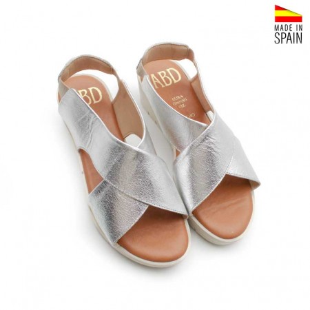 cuñas plata mujer con elástico