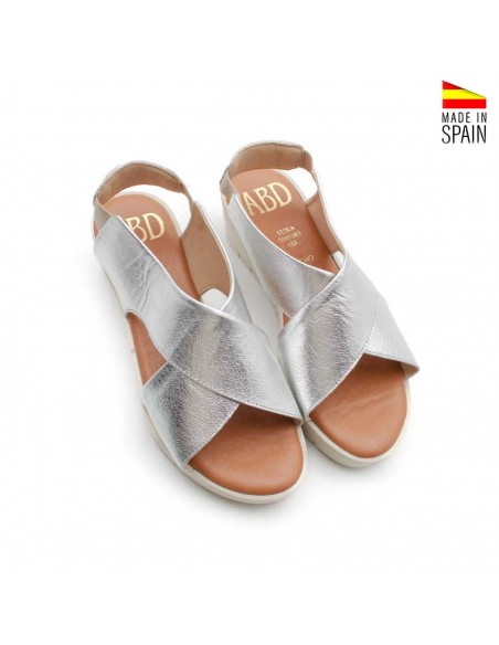 cuñas plata mujer con elástico