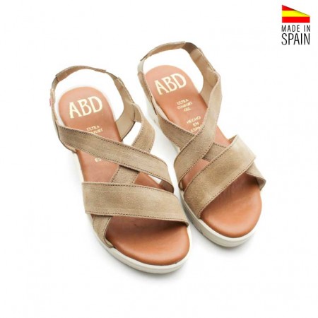 Sandalias de tiras cruzadas con cuña baja vista superior