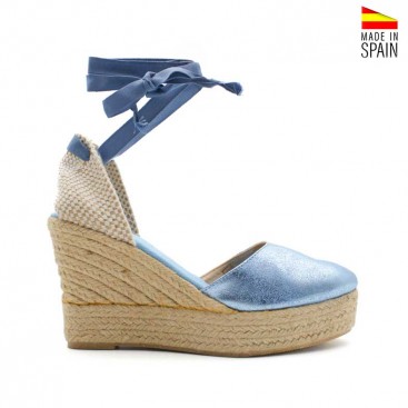 Alpargatas plataforma celeste