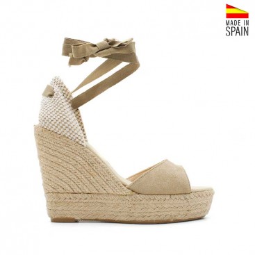 cuñas yute plataforma en color natural