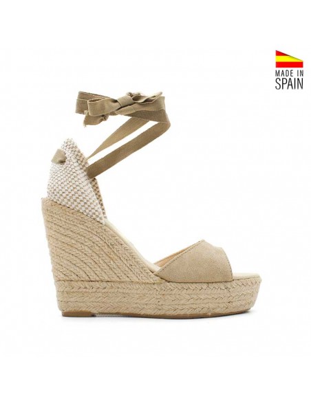 cuñas yute plataforma en color natural