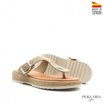 sandalia tipo esclava beige femenina